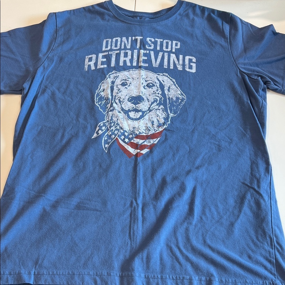 State‎ of Mine - L, Blue 'Don't Stop Retrieving' Dog T-Shirt